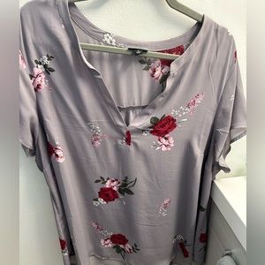 Torrid Grey Floral Blouse